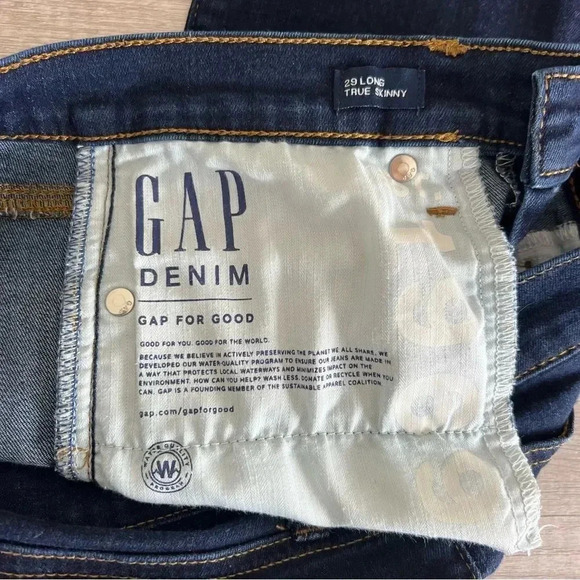 GAP Stretch True Skinny Rinsed Denim Jeans Size 29 - Picture 7 of 10